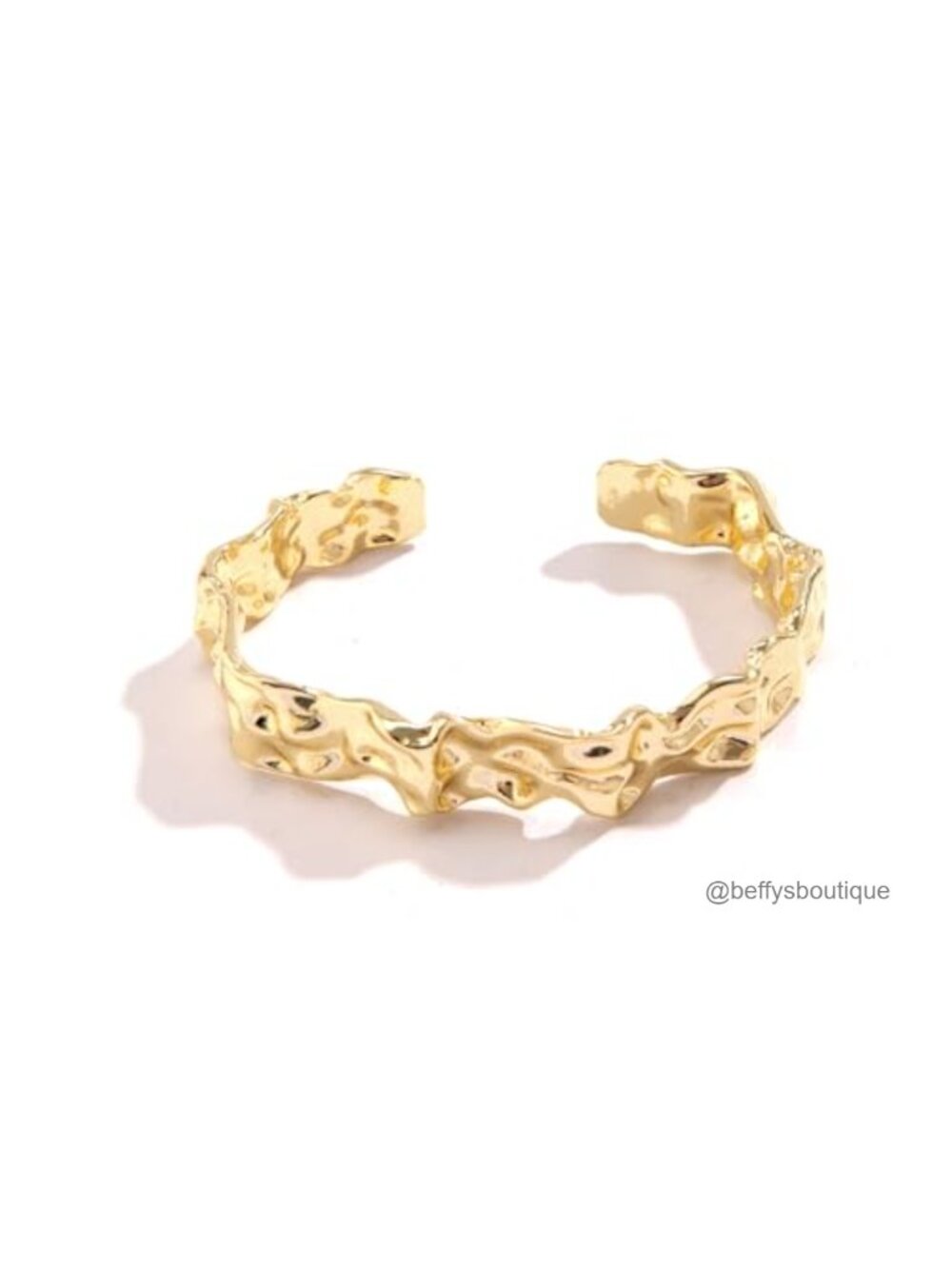 Hammered Cuff Bracelet Adjustable Open Bangle Geometric Statement Jewelry